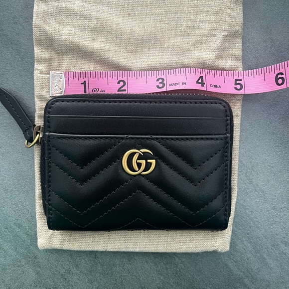 Gucci Black Chevron Marmont Leather Wallet - Picture 5 of 7